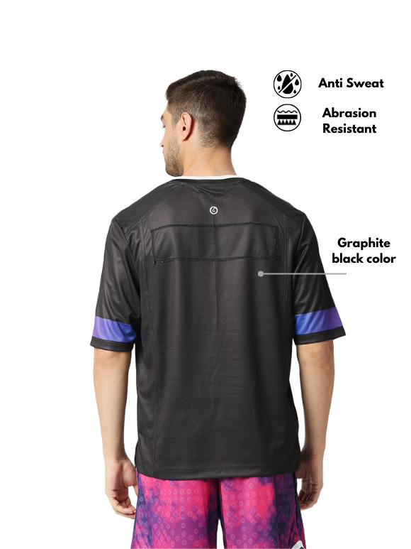 Rajasthan Royals Men Black Typography Printed Half Sleeves V-Neck Athletic Polyester Jersey (2)