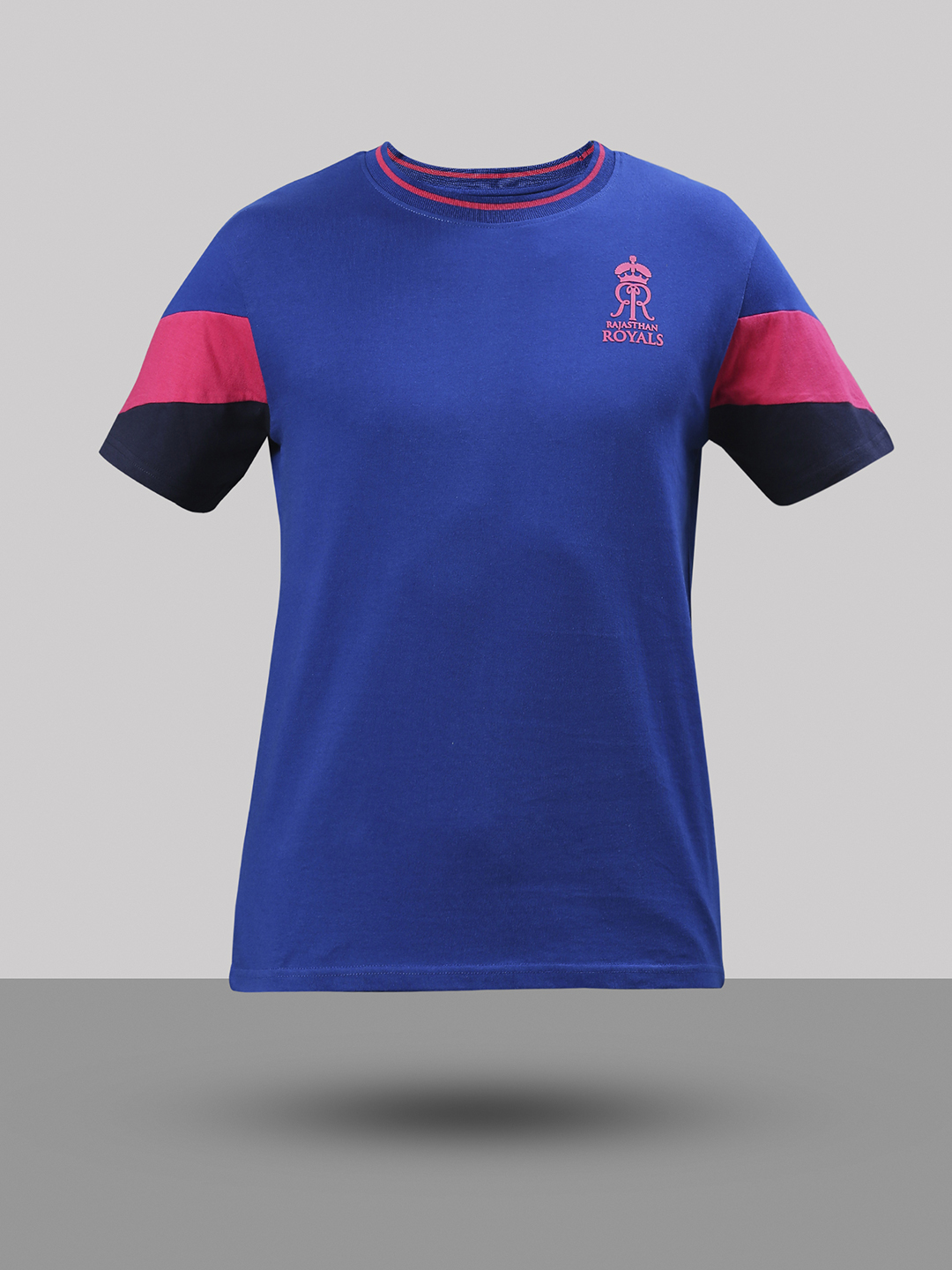 Rajasthan Royals Men Blue Solid Half Sleeves Round Neck Cotton T-Shirt (2)