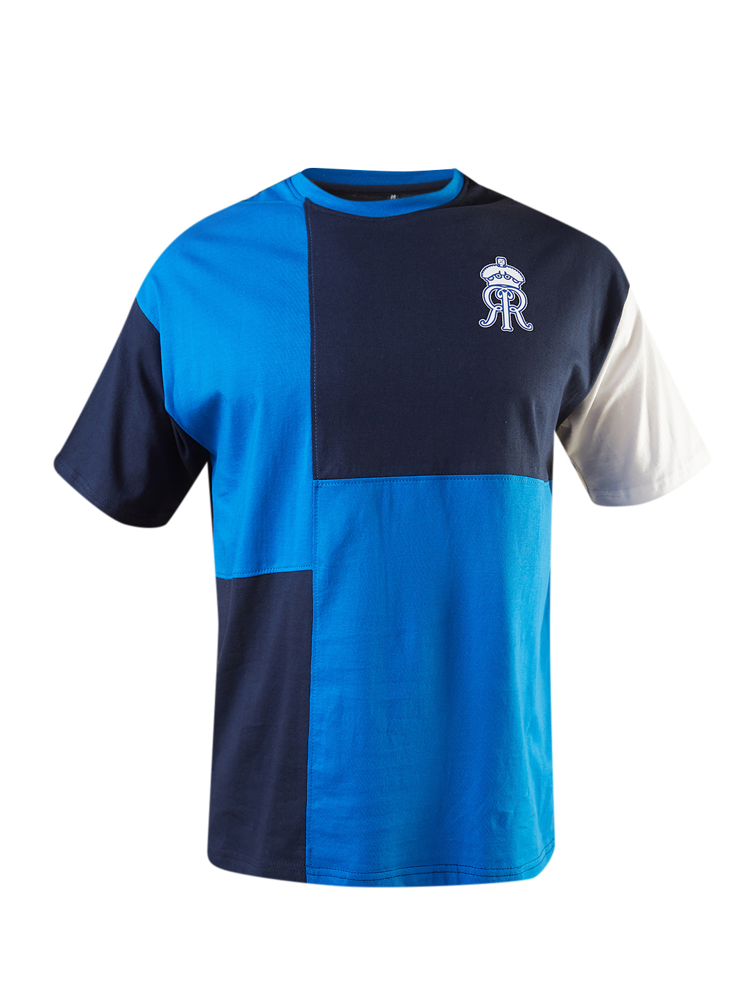 Rajasthan Royals Men Colourblocked Half Sleeves Round Neck Oversized T-Shirt (5)
