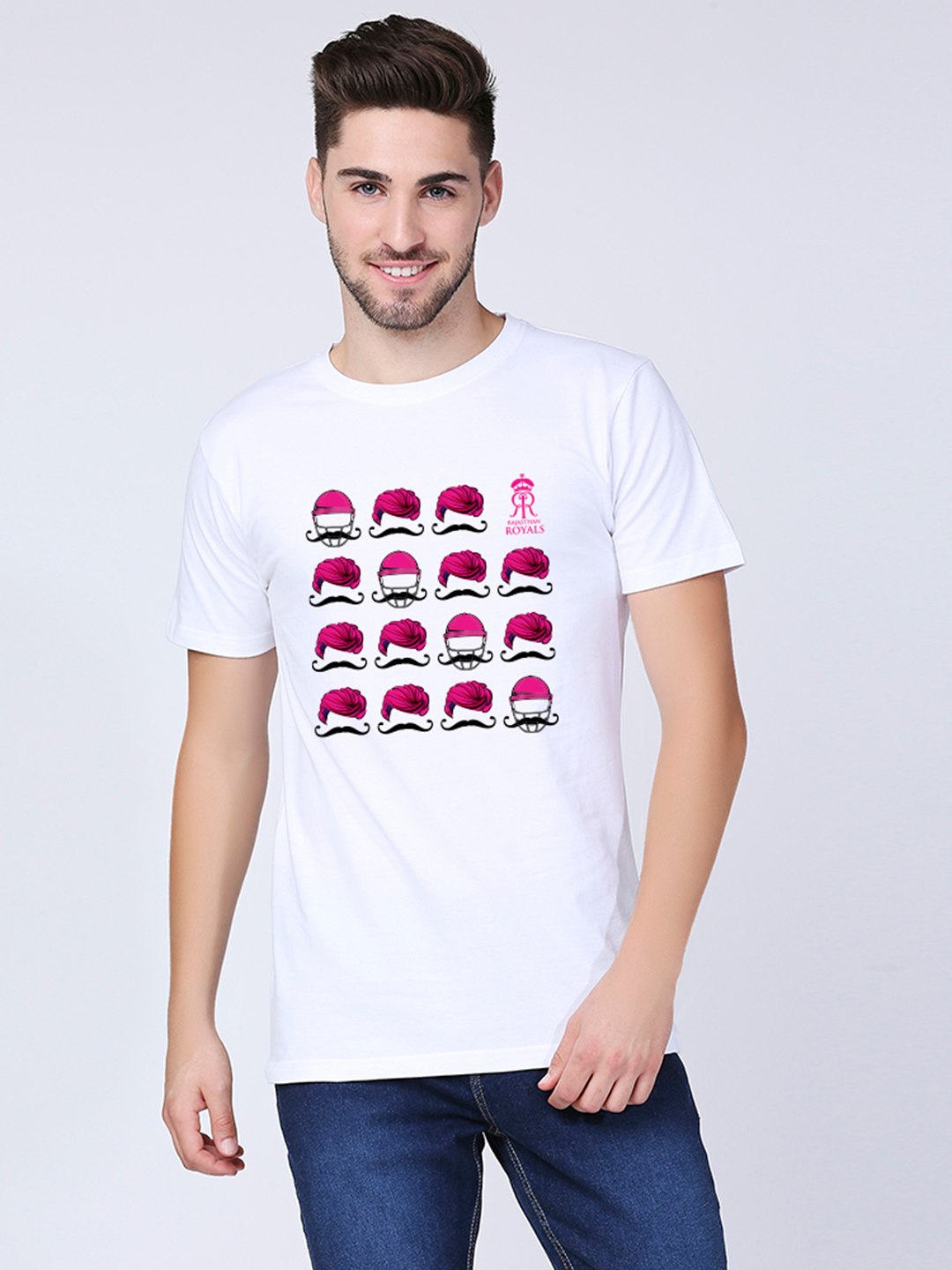 Rajasthan Royals Men Graphic Printed Half Sleeves Round Neck T-Shirt (1)