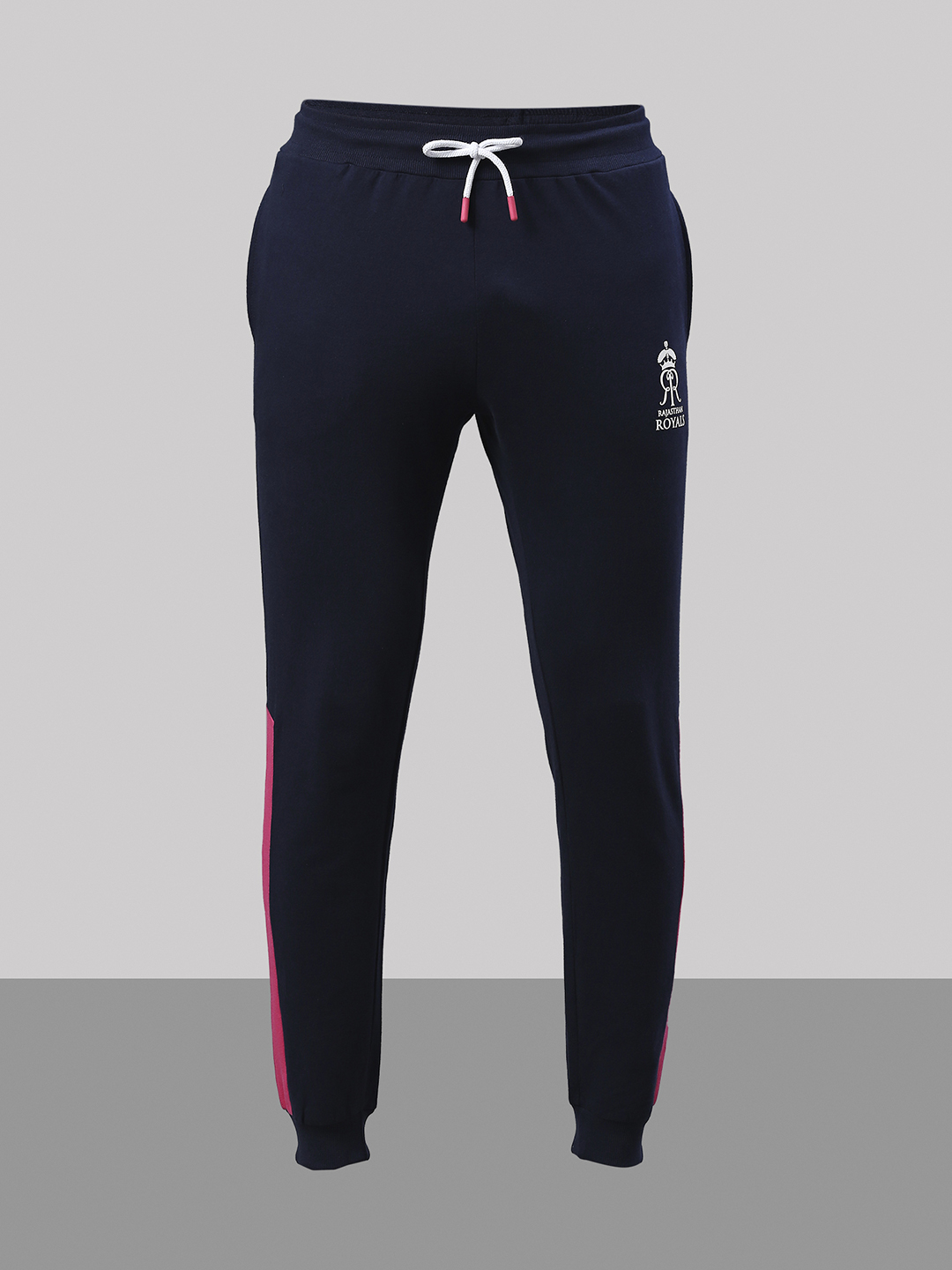 Rajasthan Royals Men Navy Blue Logo Printed Mid-Rise Cotton Training Regular Fit Joggers (2)
