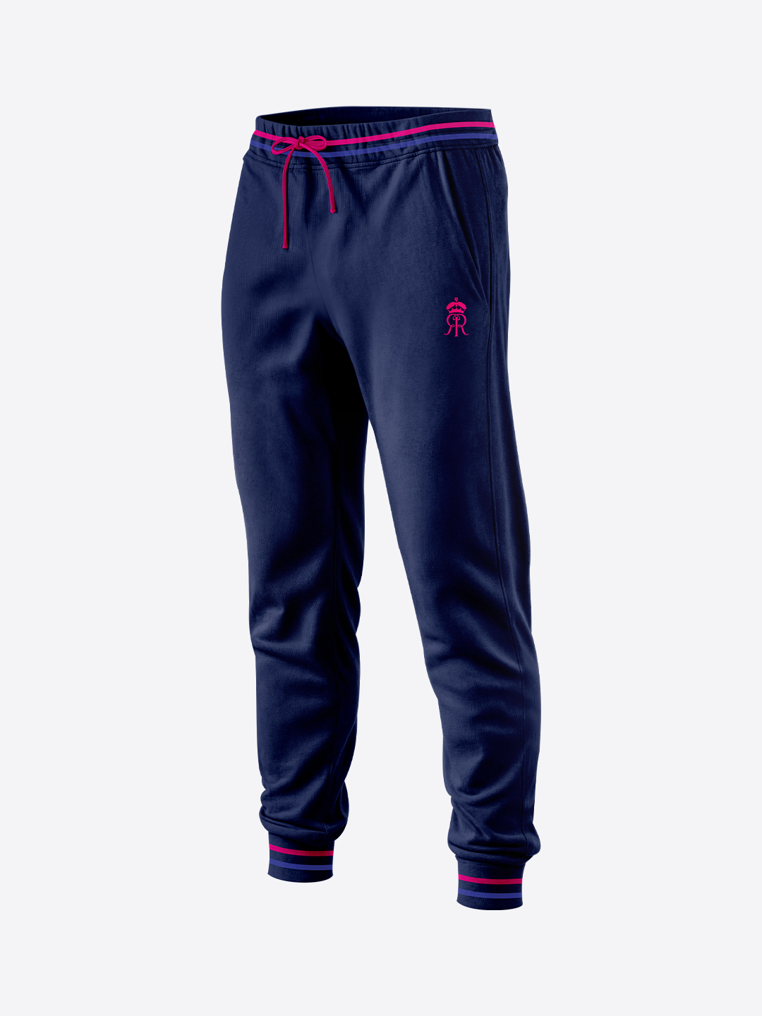 Men Navy Blue Logo Printed Mid-Rise Regular Fit Training Joggers