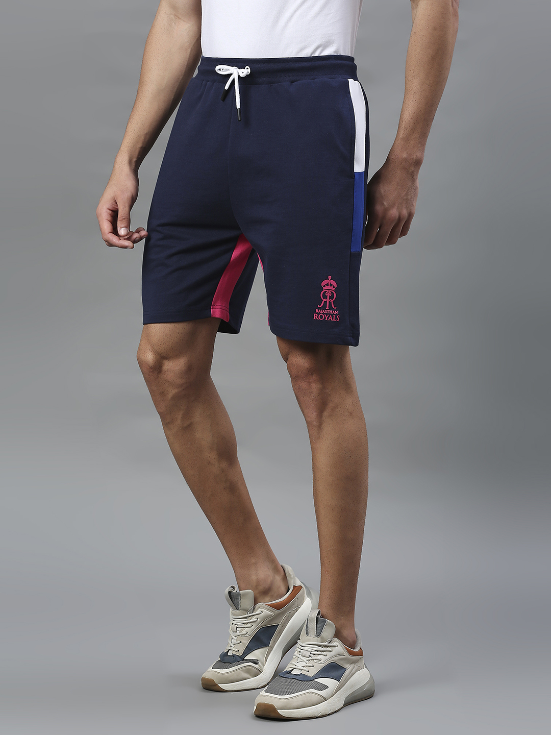 Rajasthan Royals Men Navy Blue Printed Mid-Rise Active Sports Shorts (4)