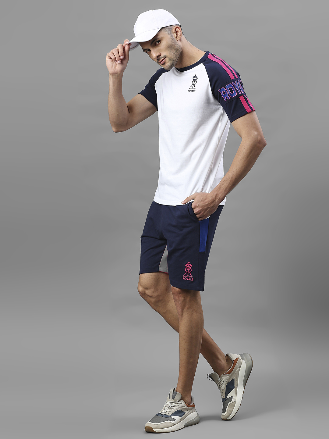 Rajasthan Royals Men Navy Blue Printed Mid-Rise Active Sports Shorts (5)