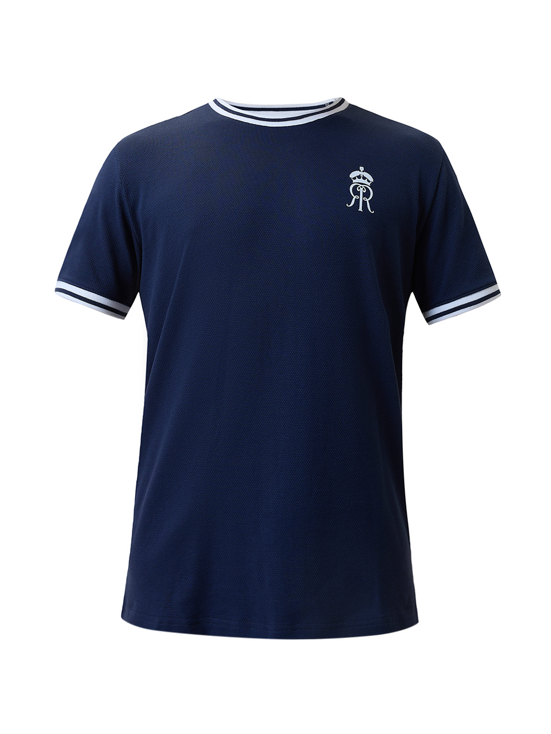 Rajasthan Royals Men Navy Blue Solid Half Sleeves Round Neck Cotton T-Shirt (6)