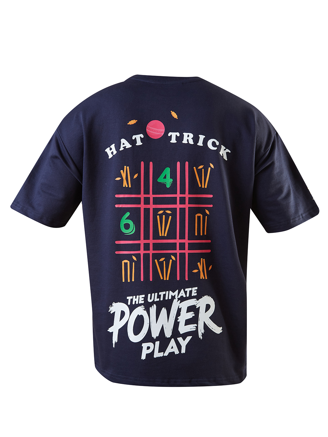 Rajasthan Royals Men Navy Blue Tic Tac Toe Power Play Graphic Printed Oversized T-Shirt (8)