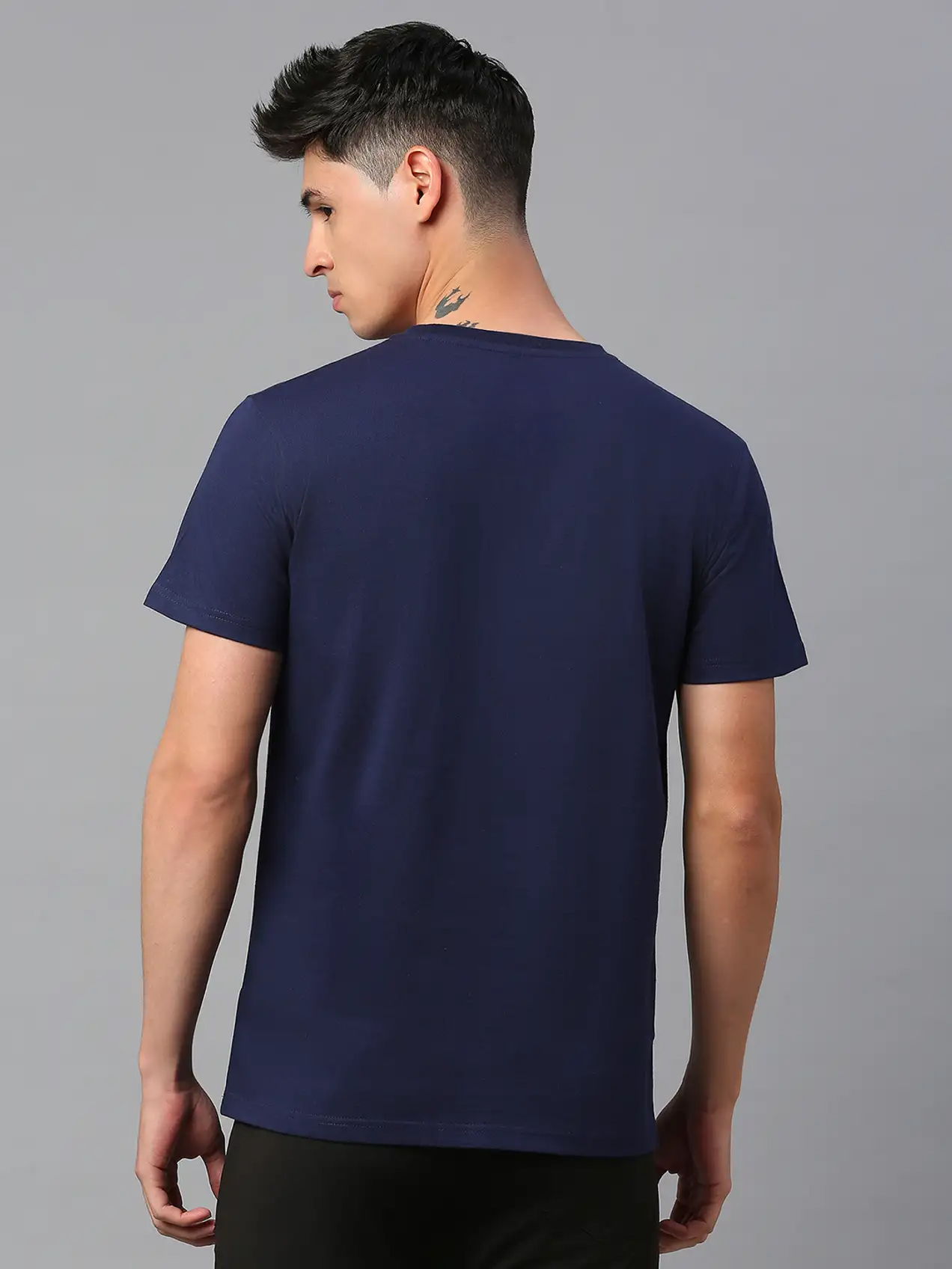 Rajasthan Royals Men Navy Blue Typography Printed Half Sleeves Round Neck Cotton T-Shirt (3)