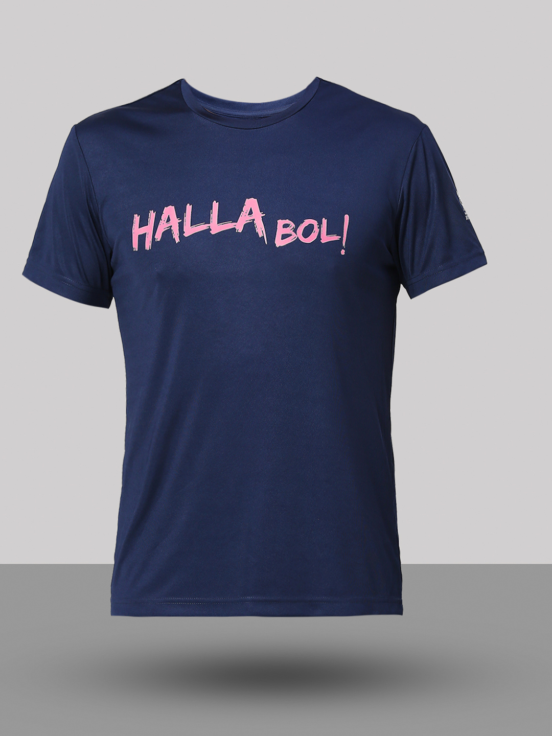 Rajasthan Royals Men Navy Blue Typography Printed Half Sleeves Round Neck Hala Bol Polyester T-Shirt (4)