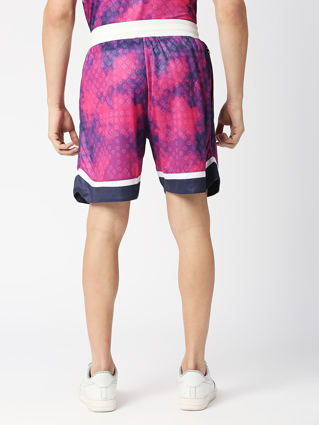 Rajasthan Royals Men Pink All Over Print Mid-Rise Polyester Sports Shorts (3)