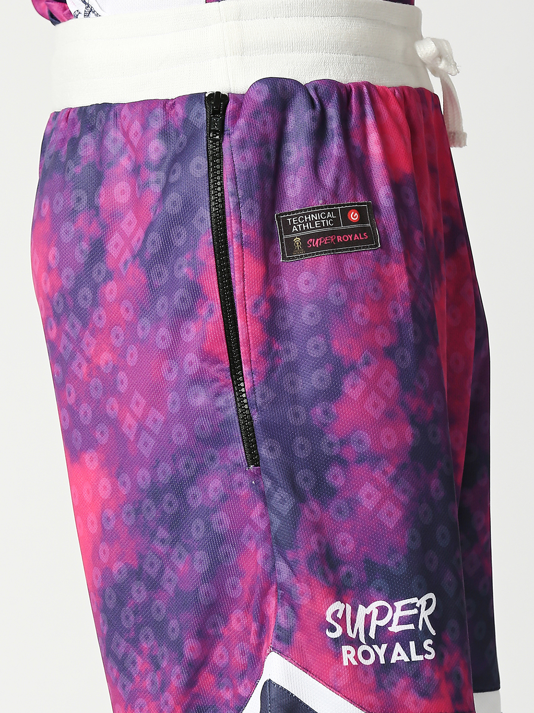 Rajasthan Royals Men Pink All Over Print Mid-Rise Polyester Sports Shorts (5)