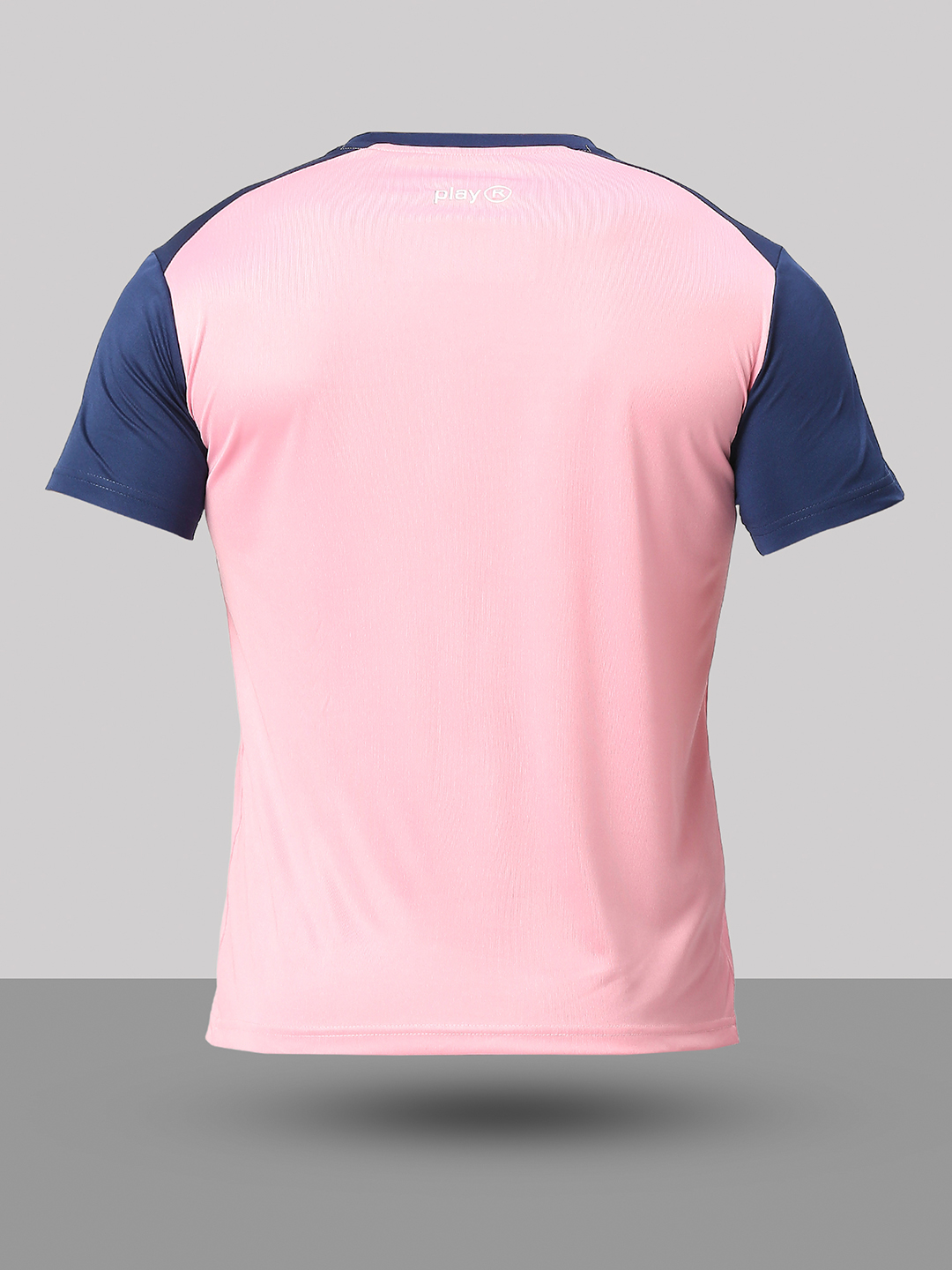 Rajasthan Royals Men Pink and Navy Blue Colourblocked Half Sleeves Round Neck Fan T-Shirt (9)