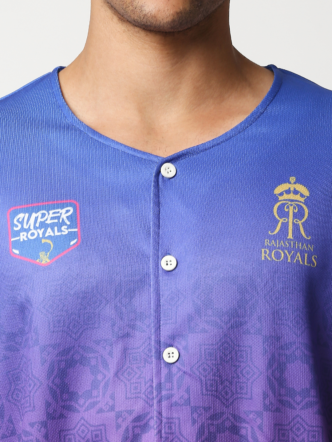 Rajasthan Royals Men Red and Blue Printed Half Sleeves Athletic Baseball Polyester Shirt (5)