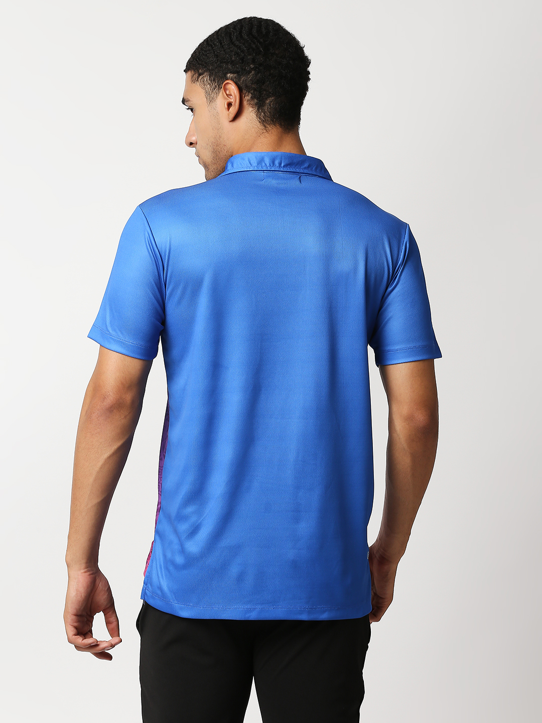 Rajasthan Royals Men Red and Blue Printed Half Sleeves Polo Collar Athletic Cricket T-Shirt (4)