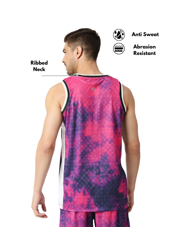 Rajasthan Royals Men Red Typograhy Printed Sleeveless Round Neck Athletic Dunkman Jersey (4)