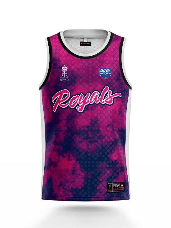 Rajasthan Royals Men Red Typograhy Printed Sleeveless Round Neck Athletic Dunkman Jersey (6)