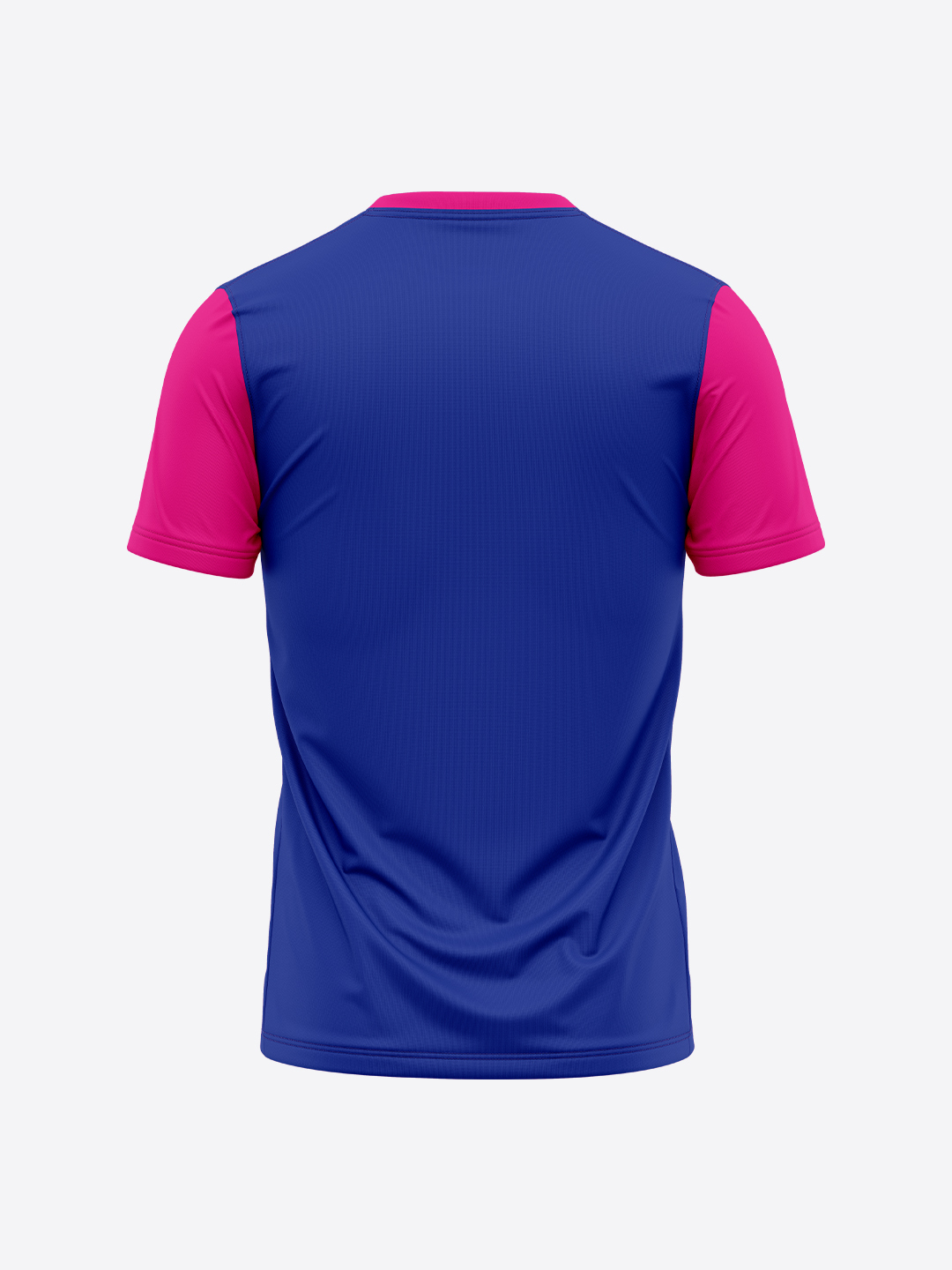 Rajasthan Royals Men Royal Blue and Pink Colourblocked Half Sleeves Round Neck Cotton T-Shirt (2)