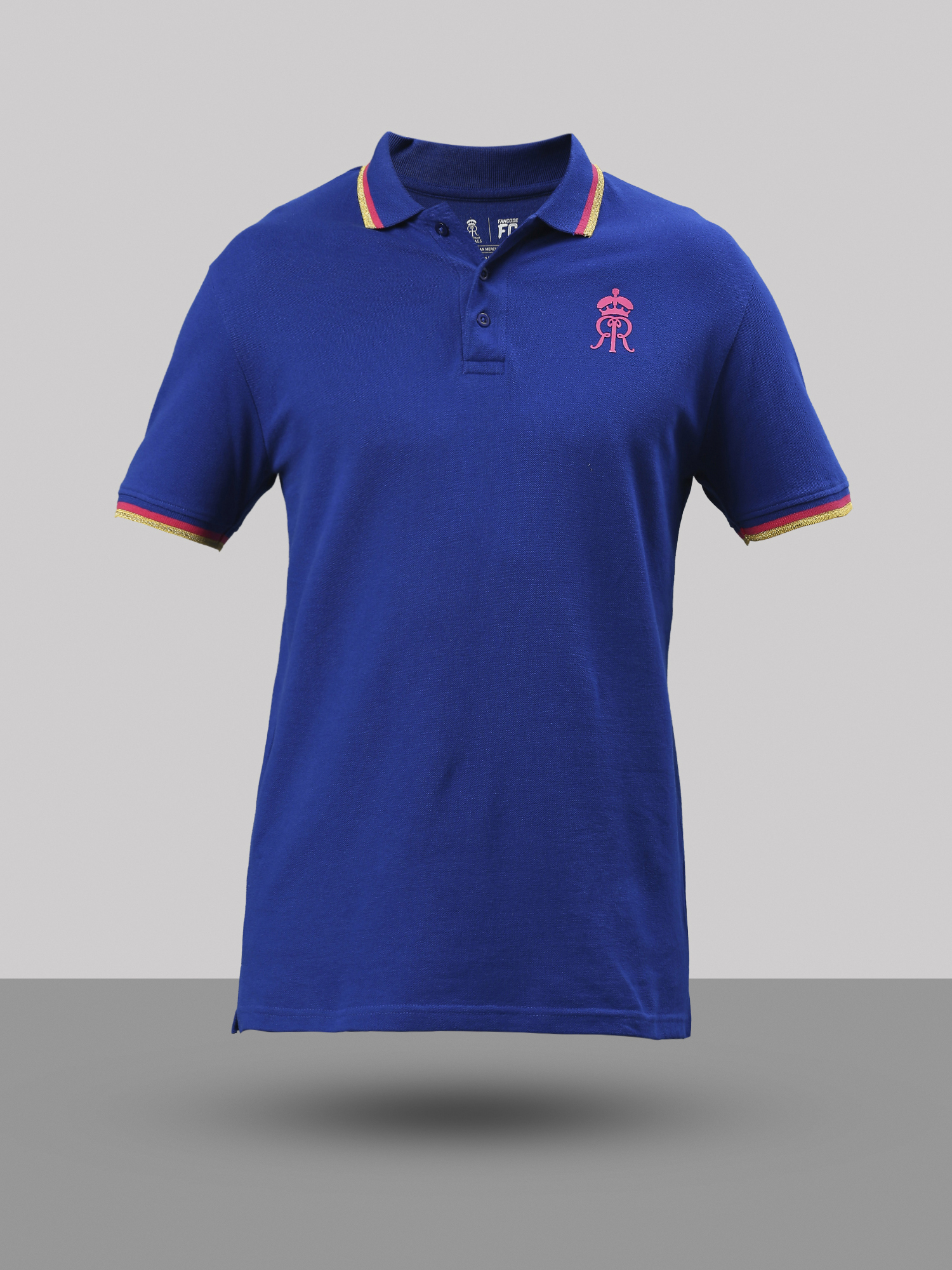 Rajasthan Royals Men Royal Blue Solid Half Sleeves Round Neck Cotton T-Shirt (6)