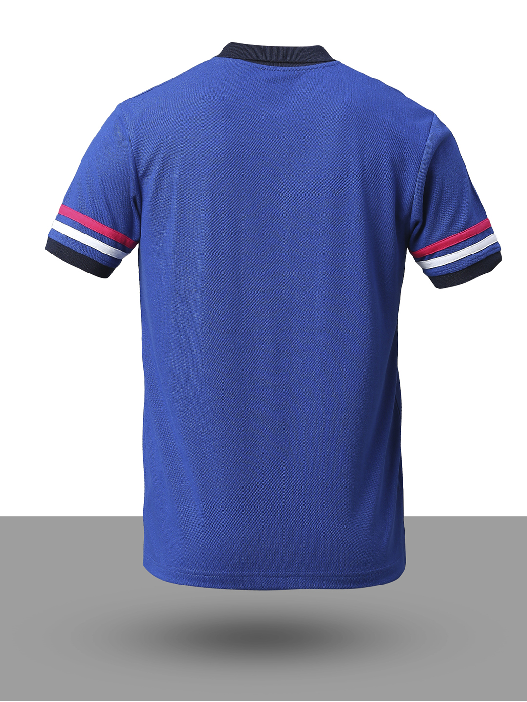 Rajasthan Royals Men Royal Blue Striped Half Sleeves Polo Collar Cotton T-Shirt (8)