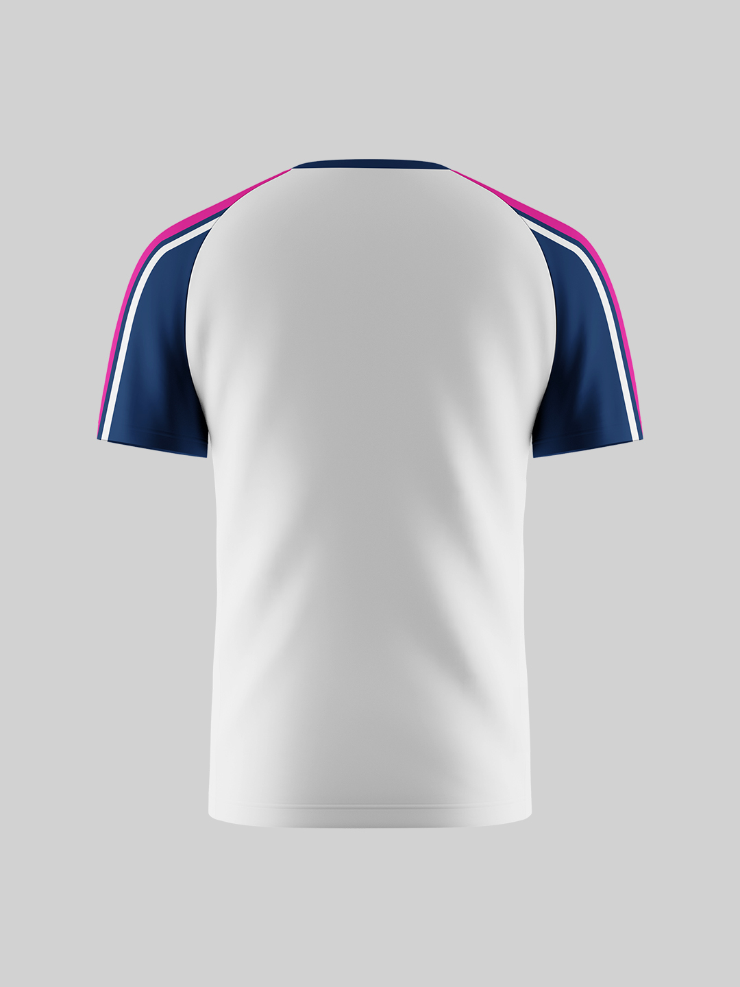 Rajasthan Royals Men White and Navy Blue Colourblocked Half Sleeves Round Neck Cotton T-Shirt (2)
