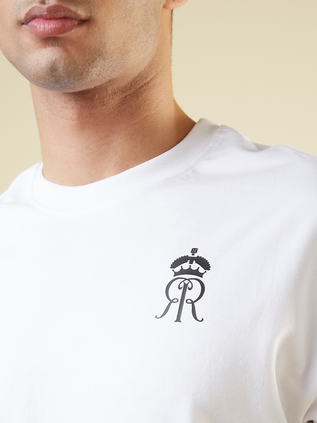 Rajasthan Royals Men White Halla Bol Printed Half Sleeves Round Neck Oversized T-Shirt (3)