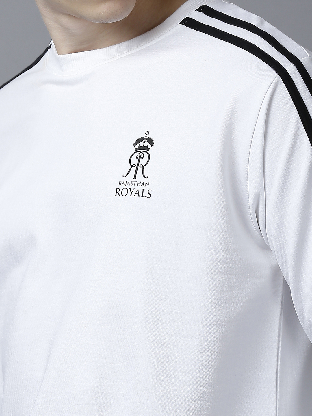 Rajasthan Royals Men White Logo Printed Full Sleeves Round Neck Cotton Sweatshirt  (6)