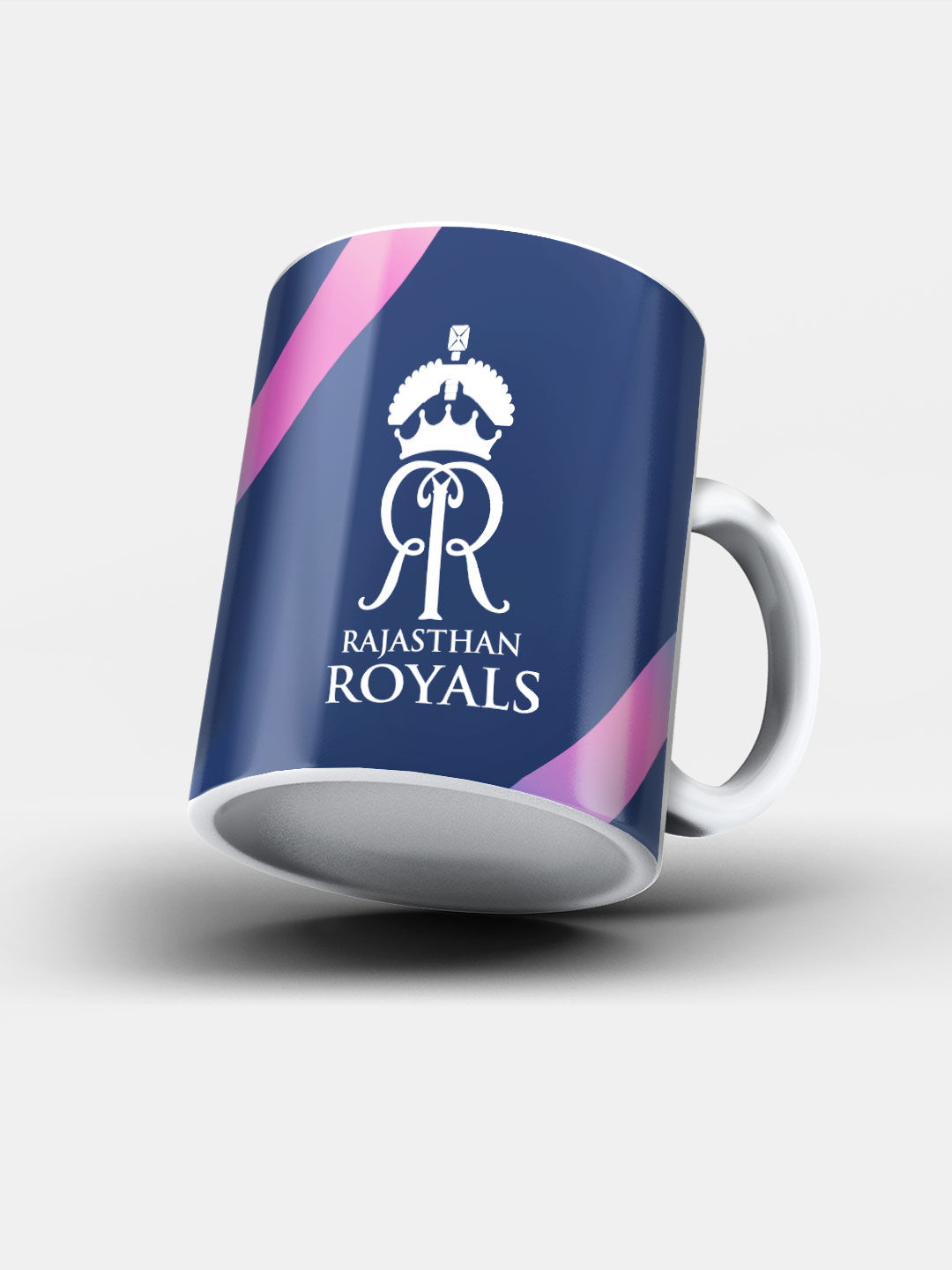 Rajasthan Royals Navy Blue and Purple Printed RR Streak Ceramic Glossy Coffee Mug 325 ml - Pack of 1 (1)