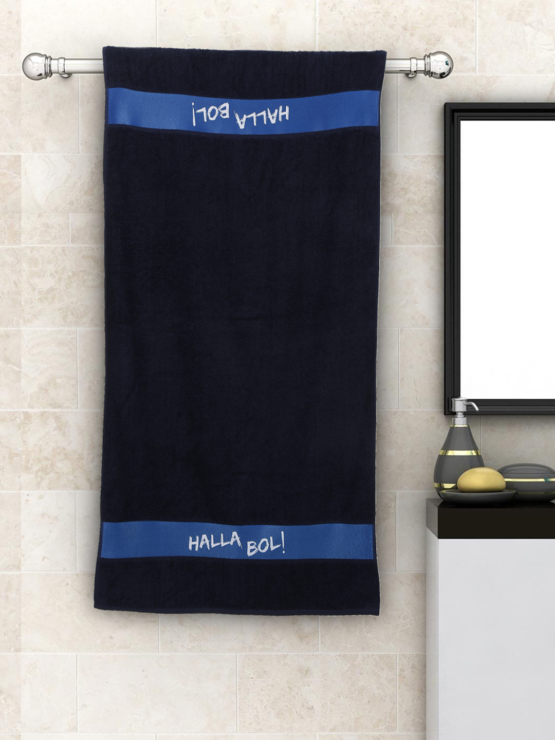 Rajasthan Royals Bath Towel, Premium 100% Cotton Terry Towels, Extra Soft Feel, Super Absorbent, Full Size - 70 cm X 140 (1)