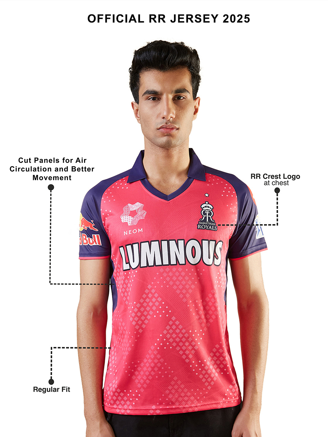Rajasthan Royals Official Match Replica Jersey 2025 with Jacquard Fabric (4)