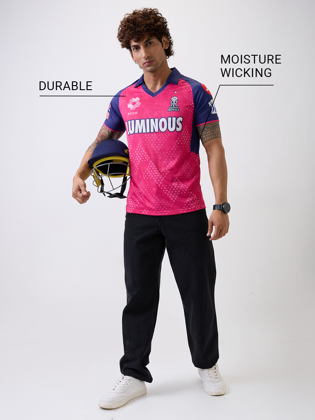 Rajasthan Royals Official Player Edition Jersey 2025 with Premium Jacquard Fabric (3)