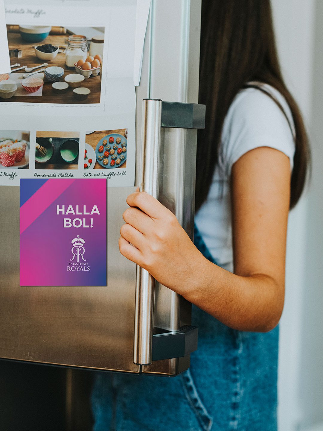 Rajasthan Royals Pink and Blue Printed Halla Bol Fridge Magnet - Pack of 1 (3)