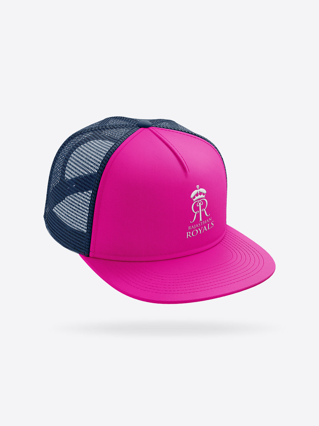Rajasthan Royals Pink and Blue Printed White Embroidered Cotton Baseball Cap with Buckle Closure (1)