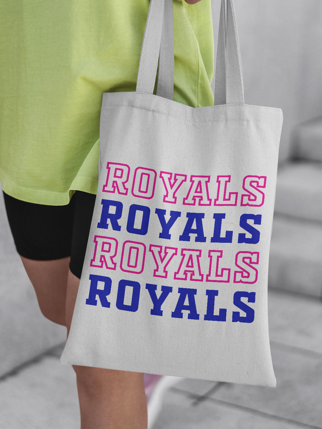 Rajasthan Royals Pink and Blue Royals Printed Canvas Casual Tote Bag - (Pack of 1) (3)