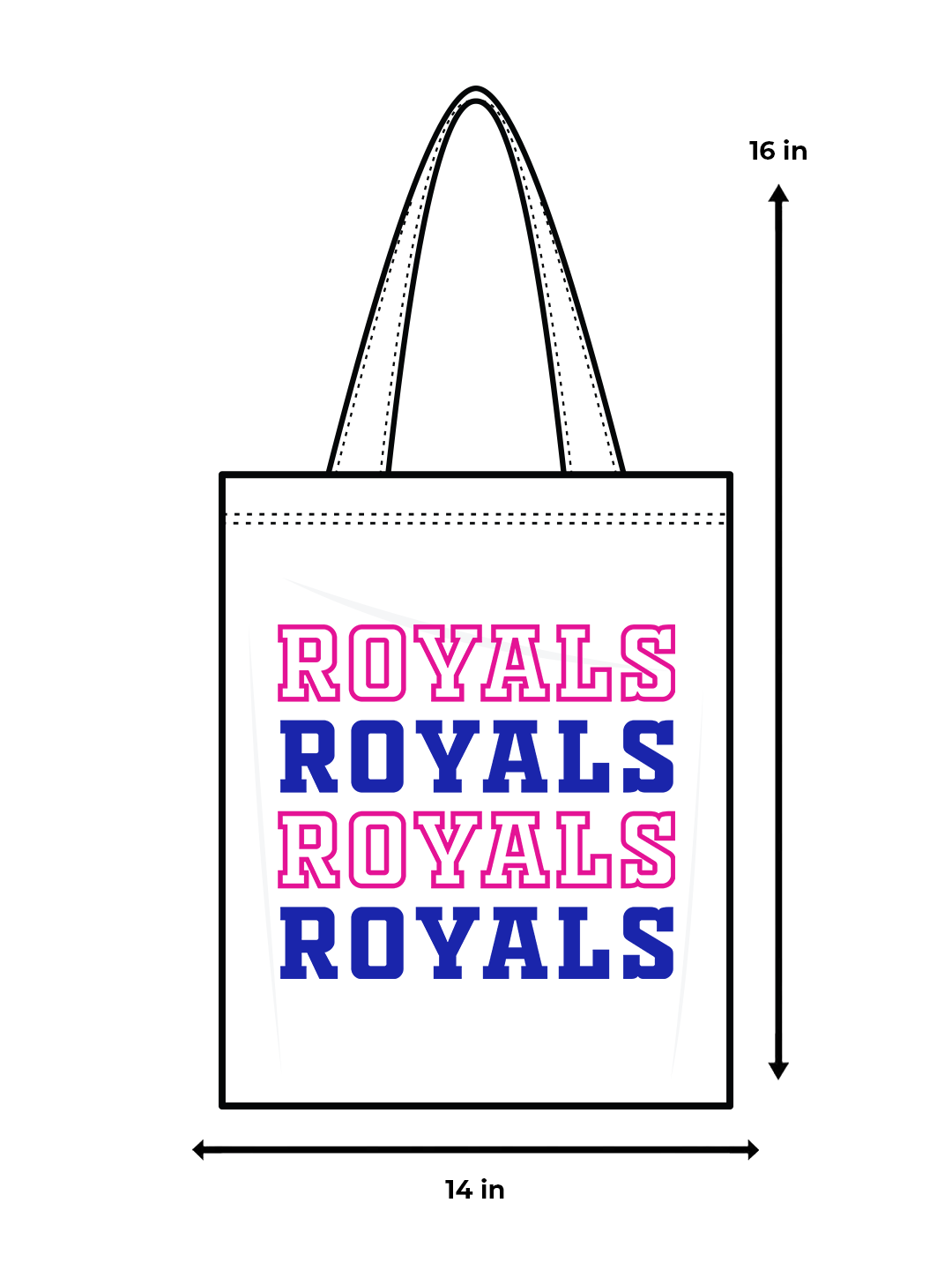 Rajasthan Royals Pink and Blue Royals Printed Canvas Casual Tote Bag - (Pack of 1) (6)