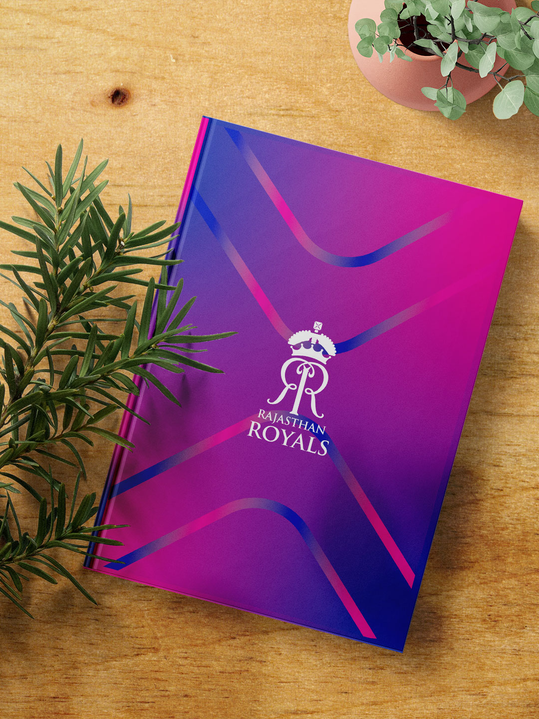 Rajasthan Royals Pink and Royal Blue Royals at Heart Printed Hardbound Cover A5 Ruled 100 Pages Diaries - (Pack of 1) (4)