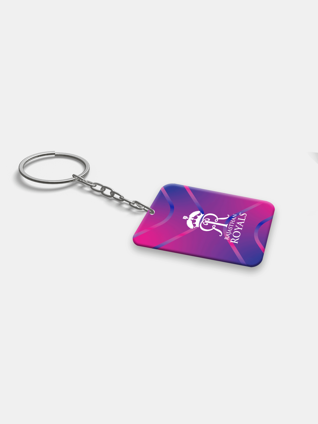 Rajasthan Royals Pink and White Digital Print Royal Crest Metal Keychain - (Pack of 1) (4)