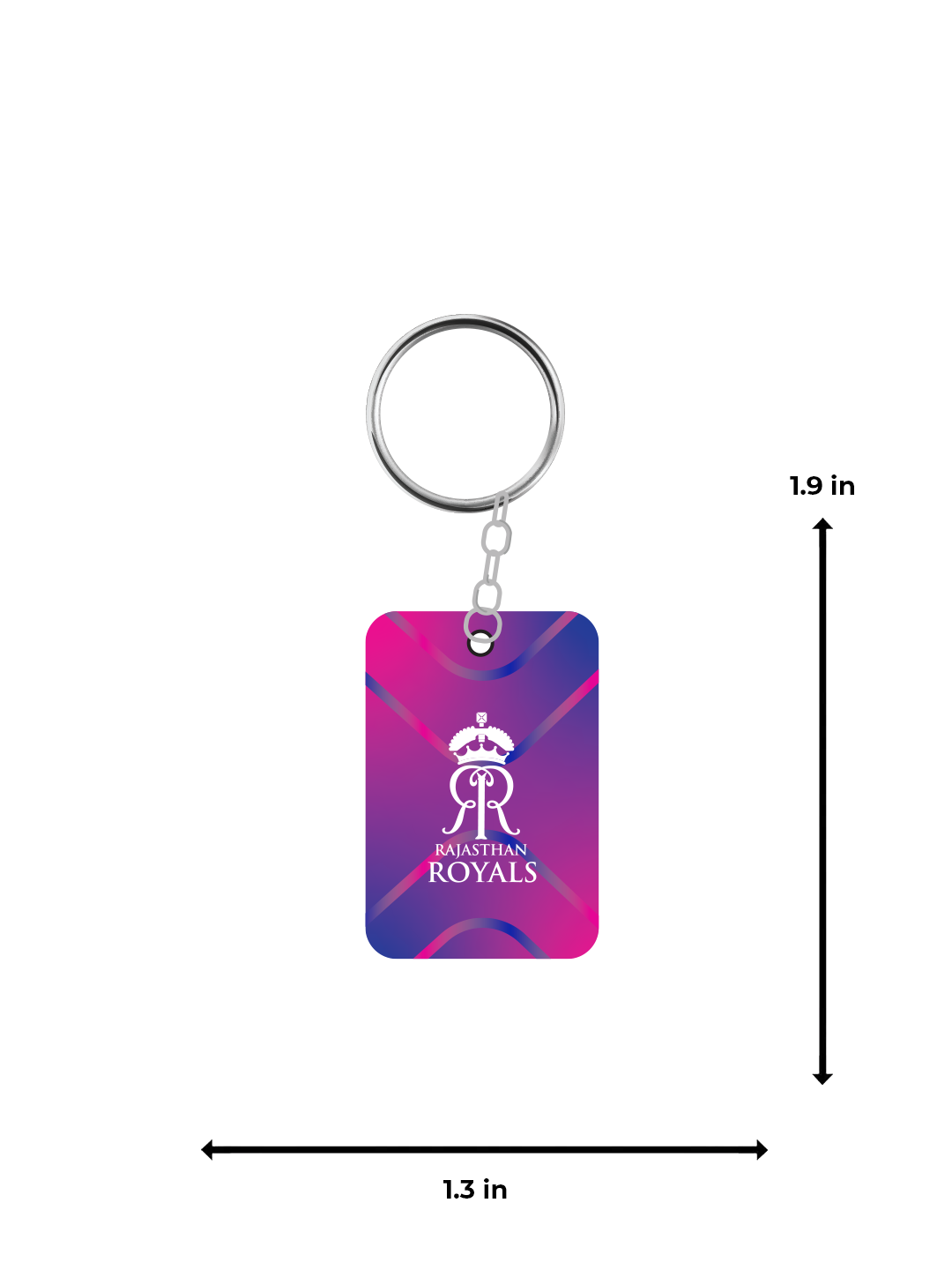 Rajasthan Royals Pink and White Digital Print Royal Crest Metal Keychain - (Pack of 1) (6)