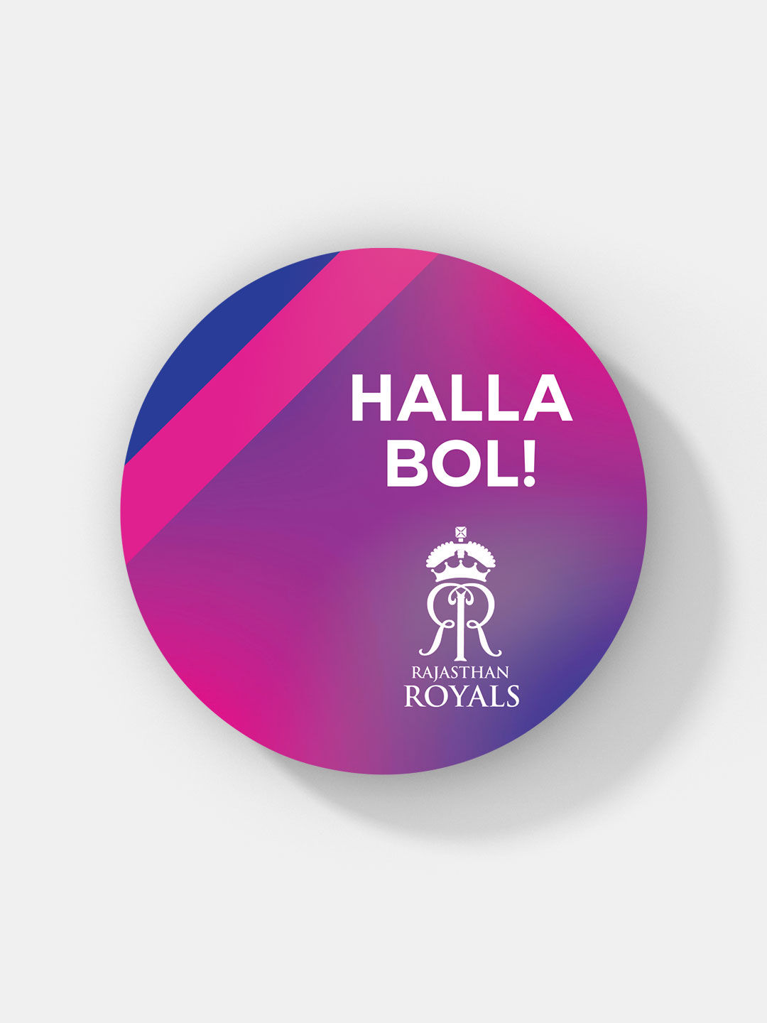Rajasthan Royals Pink Halla Bol Printed Circular Rubber Coasters - Set of 4 (1)