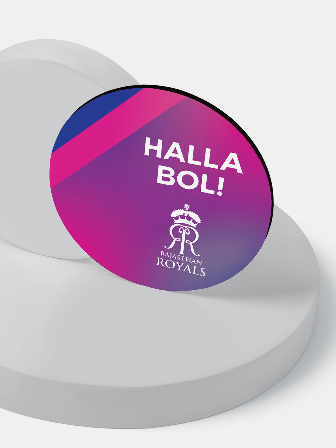 Rajasthan Royals Pink Halla Bol Printed Circular Rubber Coasters - Set of 4 (4)
