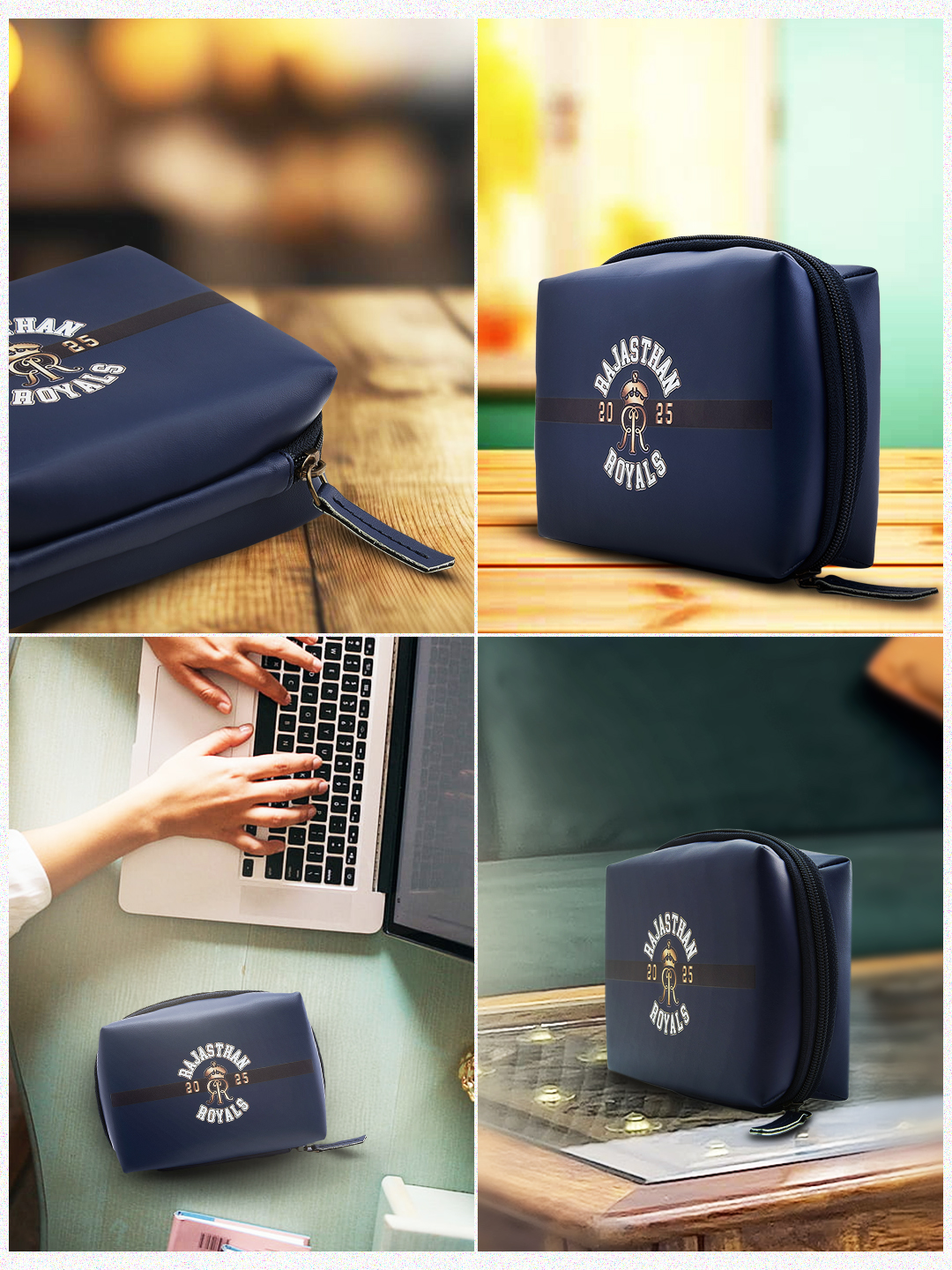 Rajasthan Royals Portable Electronics Accessories and Gadget Organizer Bag with Multi Compartments (Blue) (5)