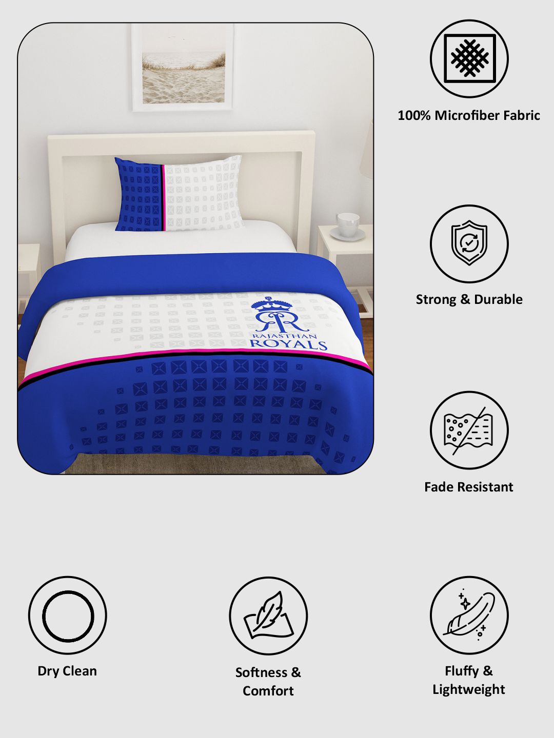 Rajasthan Royals Premium Quality Microfiber, Super Soft and Lightweight, Single Bed Comforter, 120 GSM, 158x245(cm)  - W (4)