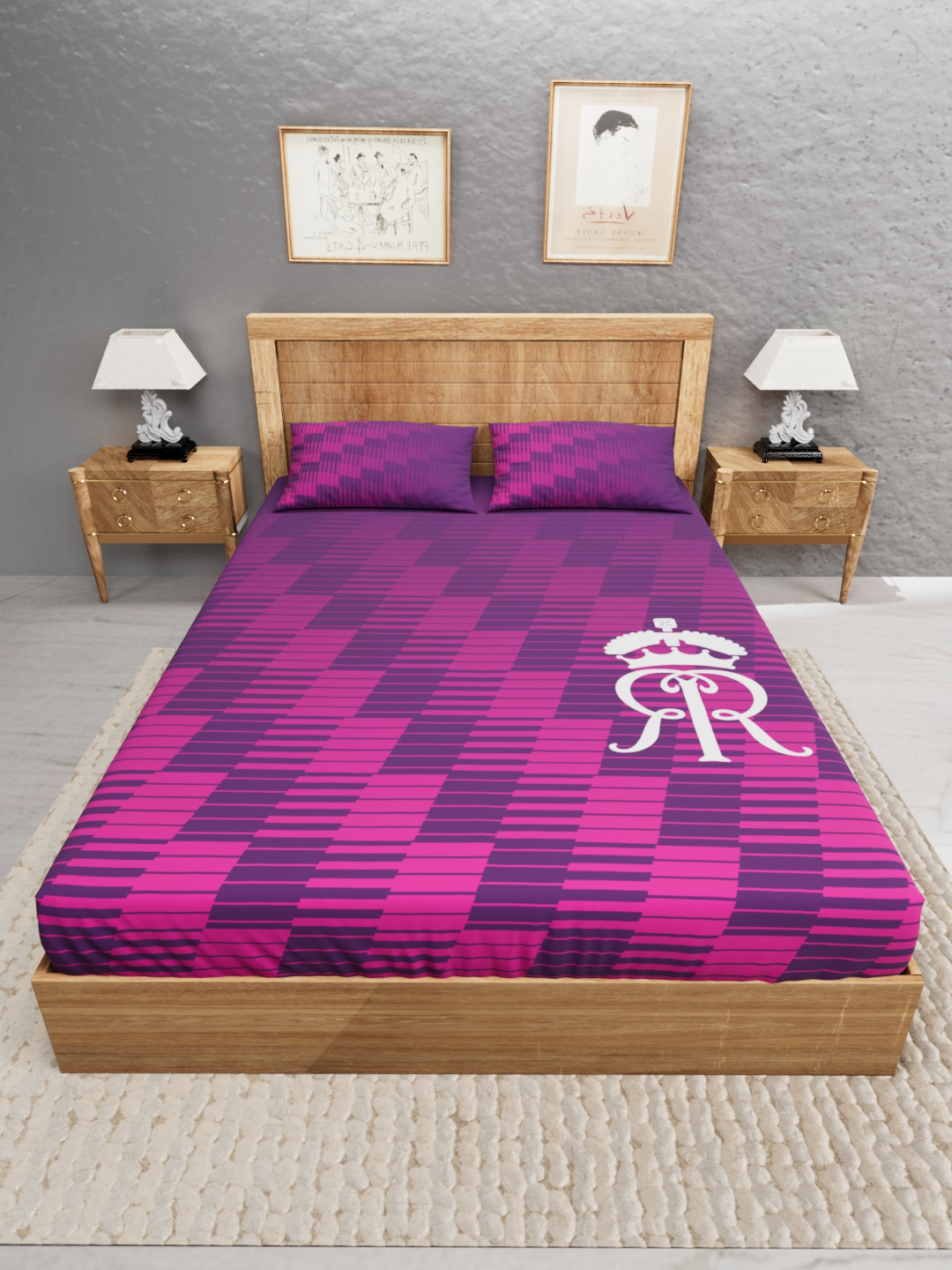 Premium Quality Microfiber, Super Soft, King Size Double Bedsheet with 2 Pillow Covers, 243x248(cm) - Pink