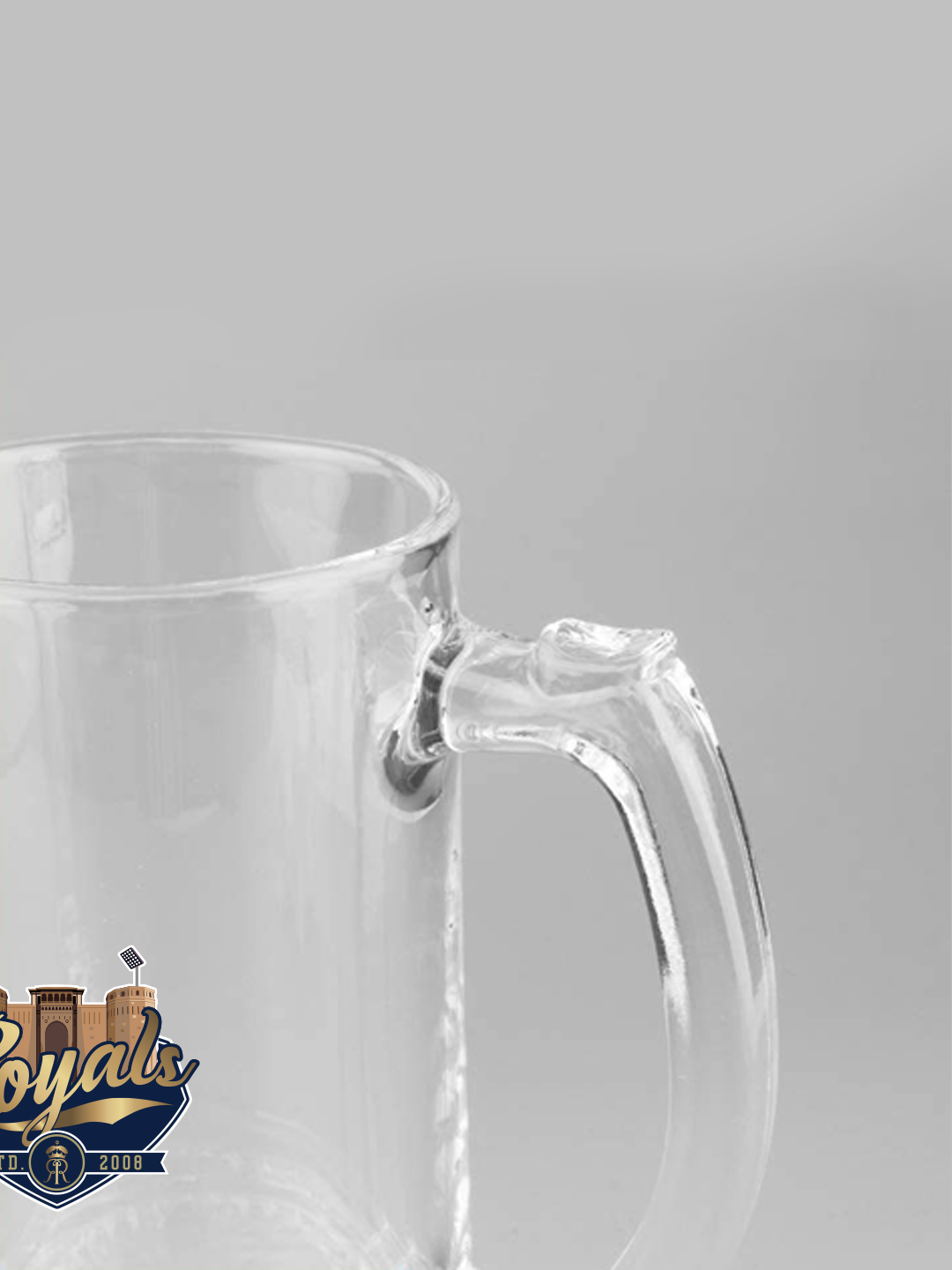 Rajasthan Royals Dishwasher Safe Transparent Glass Mugs - 500 ML (Gold) (4)