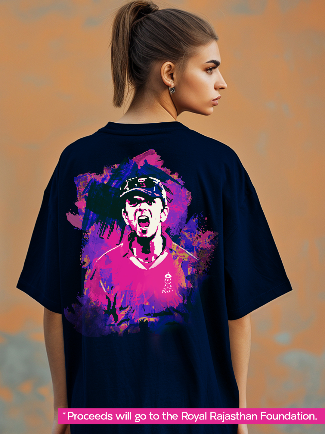 Rajasthan Royals Rahul Dravid Oversized Fan T-Shirt in Admiral Blue (7)