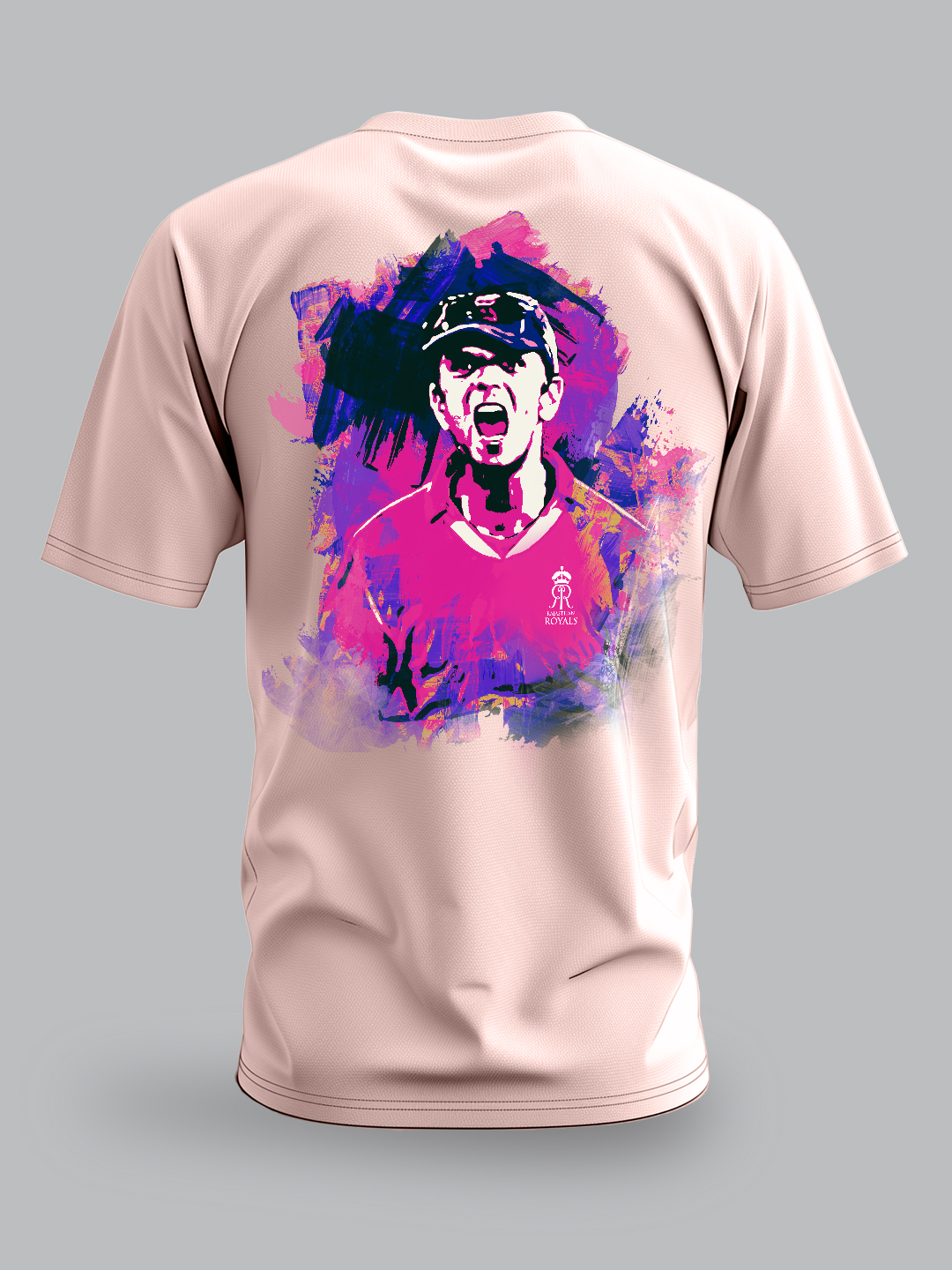 Rajasthan Royals Rahul Dravid Oversized Fan T-Shirt in Peach (3)