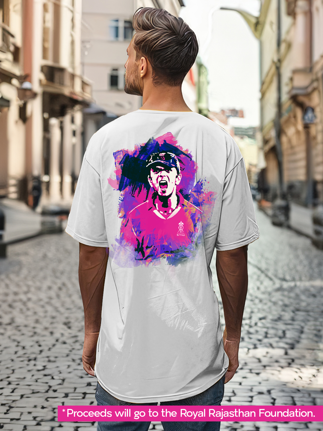 Rajasthan Royals Rahul Dravid Oversized Fan T-Shirt in White (5)