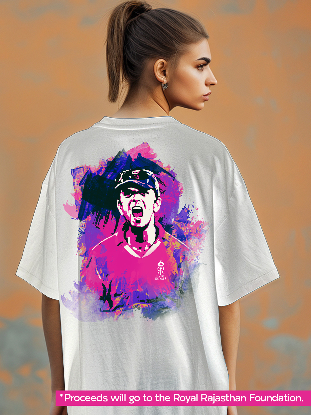 Rajasthan Royals Rahul Dravid Oversized Fan T-Shirt in White (7)