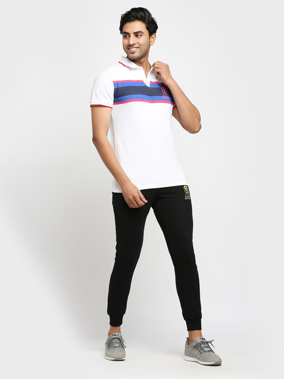 Rajasthan Royals Rajasthan Royals White and Blue Polo T-Shirt (5)