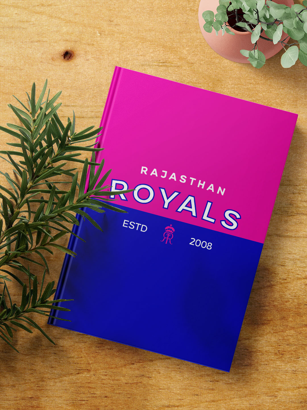Rajasthan Royals Royal Blue and Pink Typography Printed Hardbound Cover A5 Ruled 100 Pages Diaries - (Pack of 1) (4)