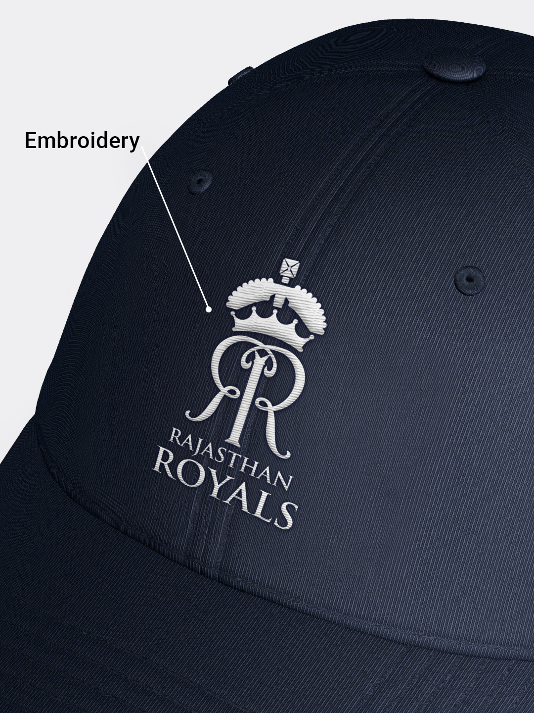 Rajasthan Royals Royals Embroidered Navy Blue Baseball Cap (4)