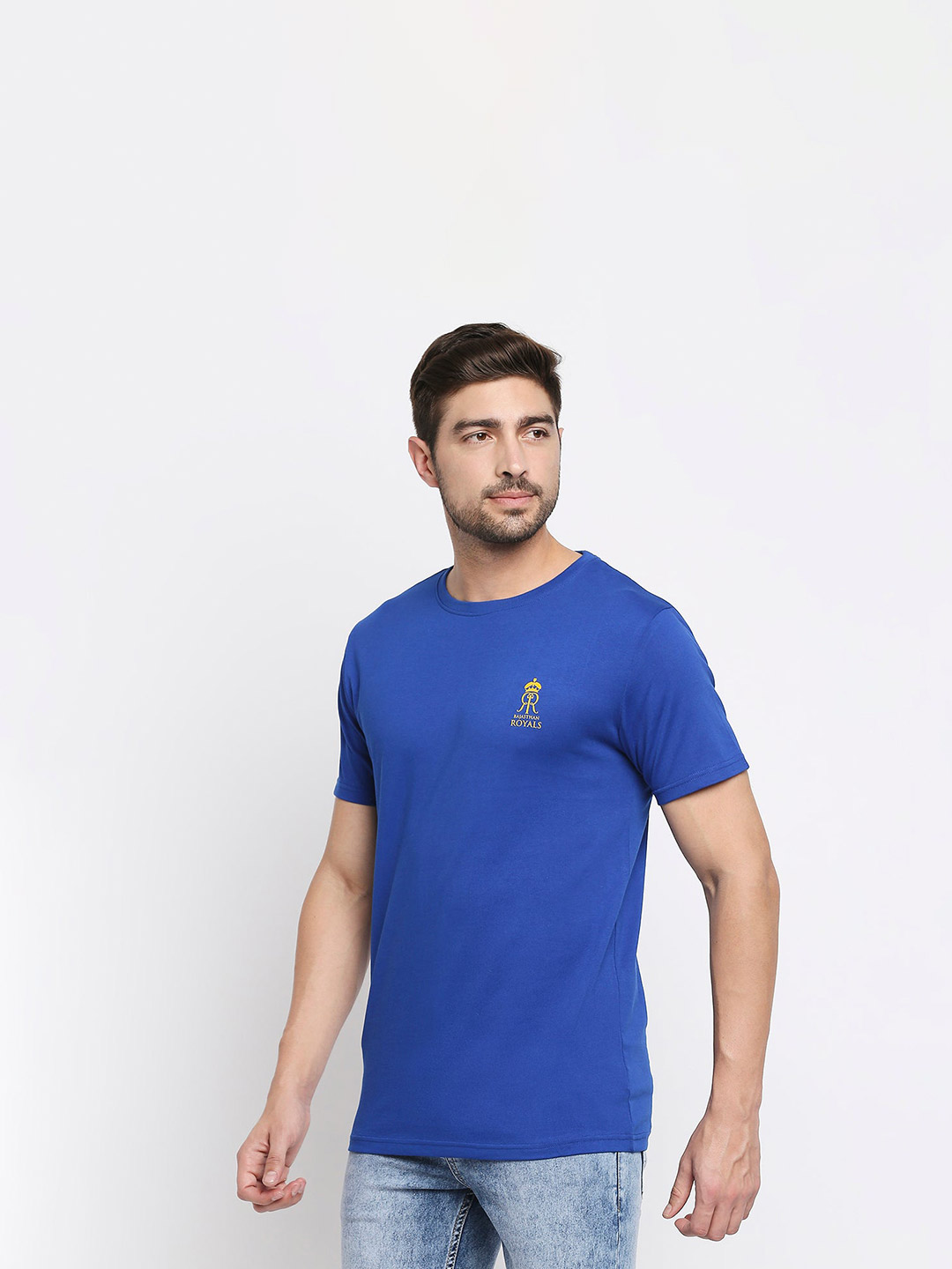 Rajasthan Royals RR Men's Blue Regular Fit T-shirt (1)